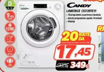 Fiducia & Convenienza Candy Lavatrice CSS129TE11 offerta