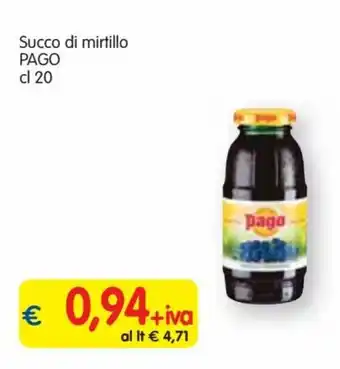 Famila Superstore Pago Succo di mirtillo cl 20 offerta