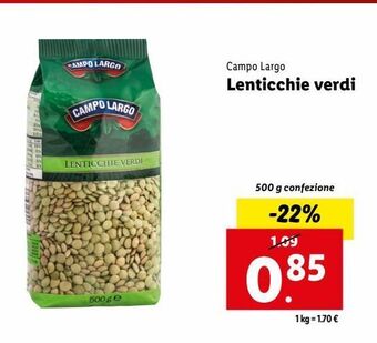 Lidl Lenticchie verdi offerta