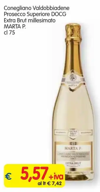 Famila Superstore Marta P. Conegliano Valdobbiadene Prosecco Superiore DOCG Extra Brut millesimato cl 75 offerta
