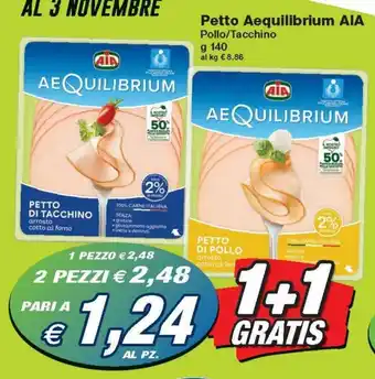 Prix Quality AIA Aequilibrium Petto Pollo/Tacchino g 140 offerta