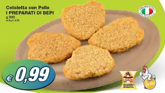 Prix Quality I Preparati di Bepi Cotoletta con Pollo g 200 offerta