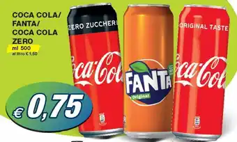 Prix Quality Coca Cola/Fanta/Coca Cola Zero ml 500 offerta
