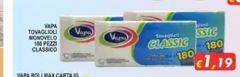 Maury's Vapa Tovaglioli Monovelo 180 Pezzi Classico offerta