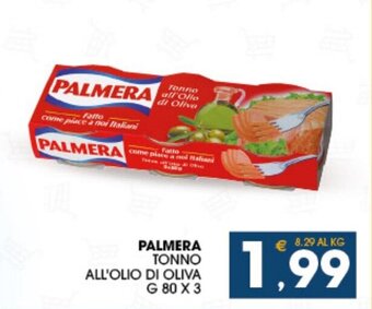 SeBón Supermercati Palmera Tonno All'Olio di Oliva g 80 x 3 offerta