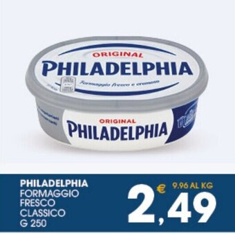 SeBón Supermercati Philadelphia Formaggio Fresco classico g 250 offerta