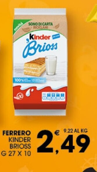 SeBón Supermercati Ferrero Kinder Brioss g 27 x 10 offerta