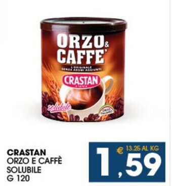 SeBón Supermercati Crastan Orzo e Caffè Solubile g 120 offerta