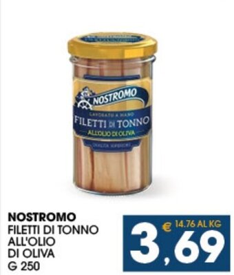 SeBón Supermercati Nostromo Filetti Di Tonno All'Olio di Oliva g 250 offerta