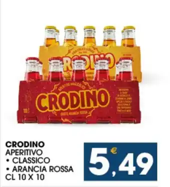 SeBón Supermercati Crodino Aperitivo Classico/Arancia Rossa cl 10 x 10 offerta