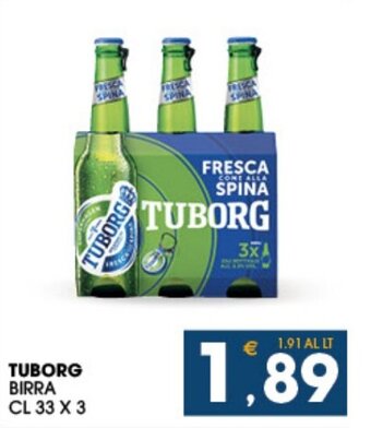 SeBón Supermercati Tuborg Birra cl 33 x 3 offerta
