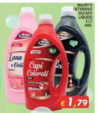 Maury's Maury's Detersivo Bucato Liquido 2 Lt Ass. offerta