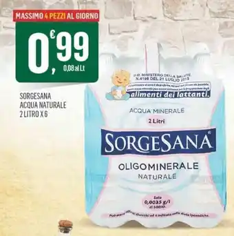 Sorgesana Acqua Naturale 2Litro x 6
