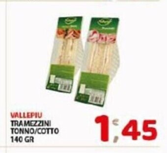 Mio Market Vallepiu Tramezzini Tonno/Cotto 140 Gr offerta