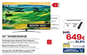 Euronics LG QNED MiniLED 50" 50QNED826QB offerta