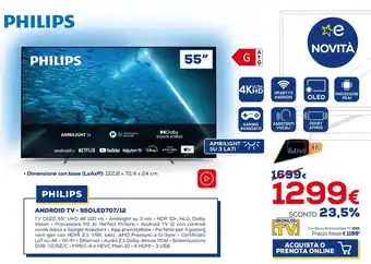 Euronics Philips Android TV 55" 55OLED707/12 offerta