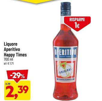 DPiù Liquore Aperitivo Happy Times 700 ml offerta