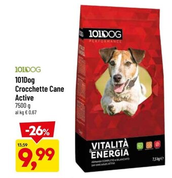 DPiù 101Dog Crocchette Cane Active 7500 g offerta