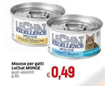 Famila Monge LeChat Mousse per gatti gusti assortiti g 85 offerta