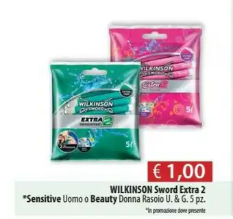 Acqua & Sapone Dove Wilkinson Sword Extra 2 Sensitive Rasoio Da Uomo Verde, Bianco offerta