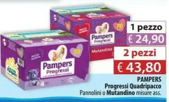 Acqua & Sapone Pampers Progressi Quadripacco Pannolini offerta