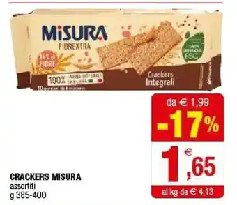 Iperal Misura Fibrextra Crackers Integrali 385 G(ml) offerta