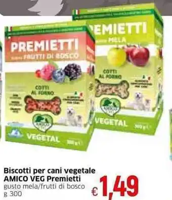 Famila Amico Veg Premietti Biscotti per cani vegetali gusto mela/frutti di bosco g 300 offerta