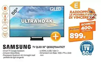 Expert Samsung Samsung TV QLED 4K 55” QE55Q70A Smart TV Wi-Fi Titan Gray 2021 offerta