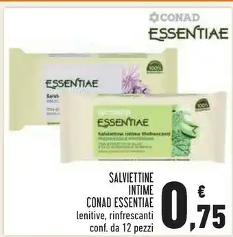 Conad Superstore Conad Salviettine Intime Essentiae Lenitive/ Rinfrescanti 12 Pezzi offerta