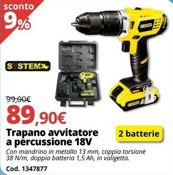 Brico Io Trapano Avvitatore A Percussione 18V offerta