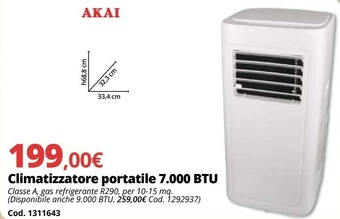 Brico Io Climatizzatore Portatile 7000 BTU offerta