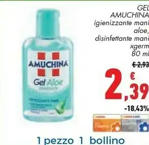 Conad Superstore Amuchina Gel Igienizzante Mani Aloe/ Disinfettante Mani Xgerm 80 Ml offerta