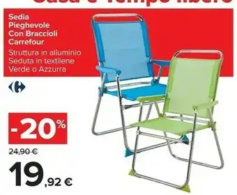 Carrefour Market Carrefour Sedia Pieghevole Con Braccioli offerta