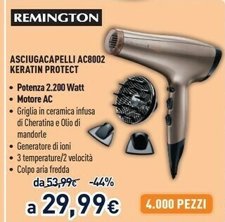 Unieuro Remington AC8002 2200W Grigio Asciuga Capelli offerta