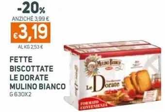 Ekom Mulino Bianco Fette Biscottate Le Dorate G 630x2 offerta