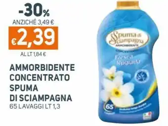 Ekom Spuma di Sciampagna Ammorbidente Concentrato 65 lavaggi lt 1,3 offerta