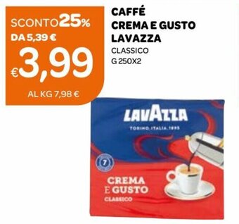 Ekom Lavazza Caffè Crema e Gusto Classico G 250x2 offerta