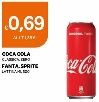 Ekom Coca Cola Classica, Zero / Fanta, Sprite Lattina ml 500 offerta