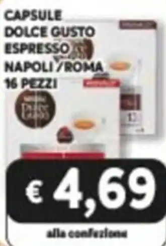 Iper La Spesa Dolce Gusto Capsule Espresso Napoli / Roma 16 Pezzi offerta