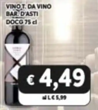 Iper La Spesa Vino T. Da Vino Bar. D'Asti DOCG 75 cl offerta