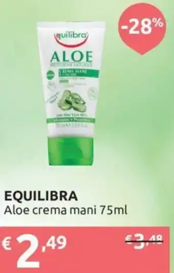 Ipersoap Equilibra Aloe Crema Mani 75 ml offerta