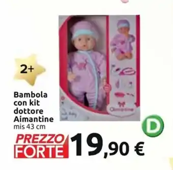 Bambola Con Kit Dottore Aimantine mis 43 cm