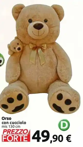 Supermercati Dok Orso Con Cucciolo Mis 130 cm offerta