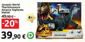 Jurassic World Therizinosauro Attacco Tagliente Mattel