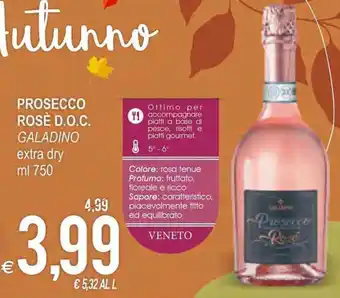 MD Discount Galadino Prosecco Rosè D.O.C. extra dry ml 750 offerta