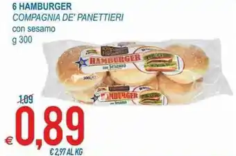 MD Discount Compagnia de' Panettieri 6 Hamburger con sesamo g 300 offerta