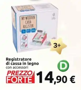 Registratore di cassa in legno con accessori 3 + D