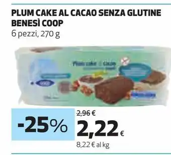 Coop Plum cake al cacao senza glutine benesì coop offerta
