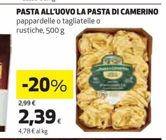 Coop Pasta all'uovo la pasta di camerino offerta
