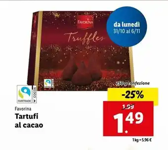 Lidl Tartufi al cacao offerta